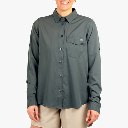 Charcoal Women's Palomar Tech LS Wovens / AFTCO Classic