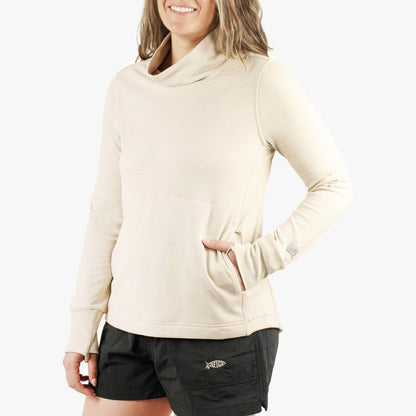 Pelican Heather Women's Coastal Layer Funnel Neck Sweater / AFTCO Customer Favorite