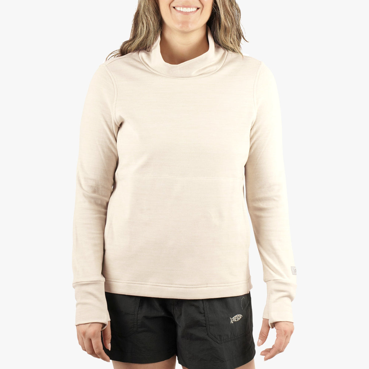 Pelican Heather Women's Coastal Layer Funnel Neck Sweater / AFTCO Customer Favorite