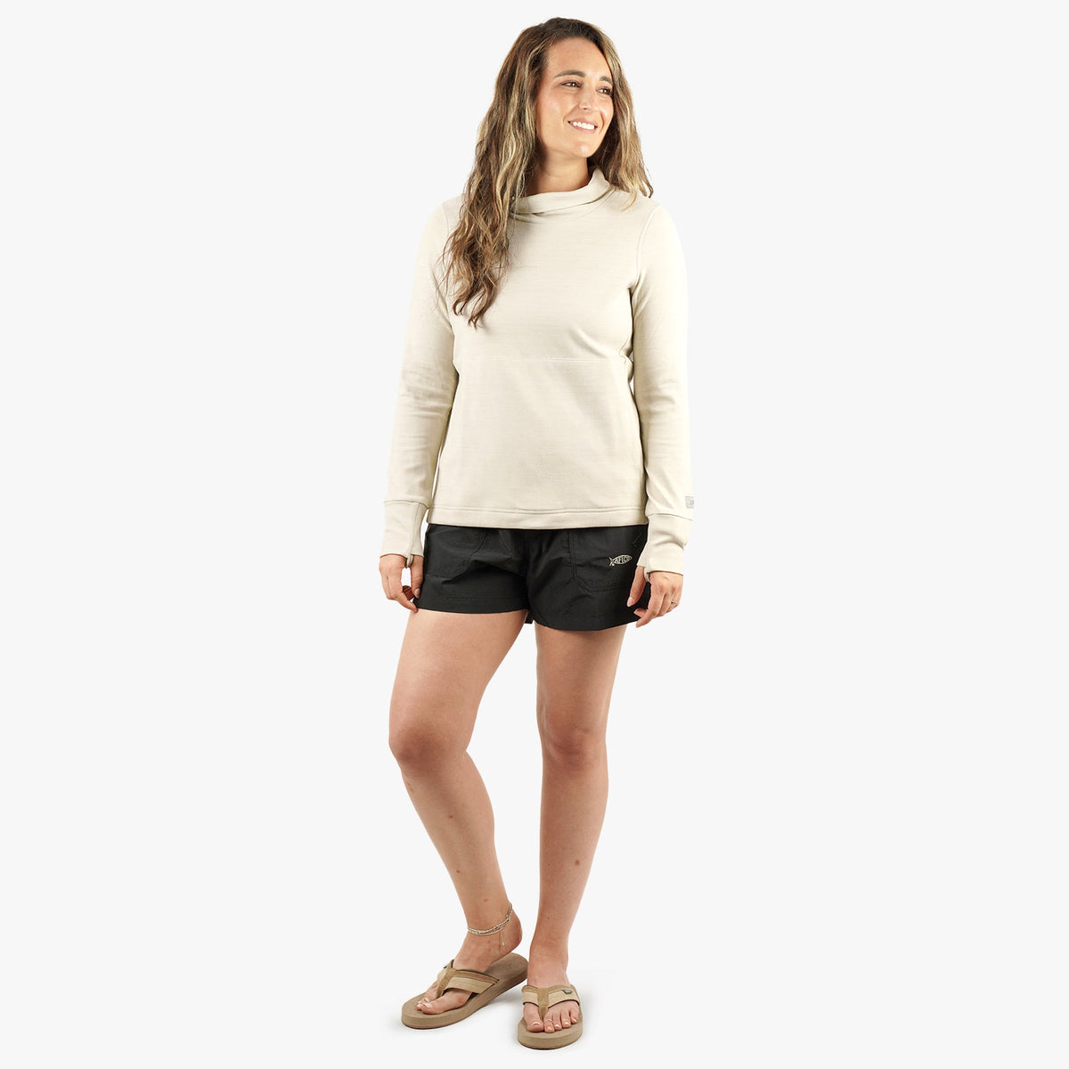 Pelican Heather Women's Coastal Layer Funnel Neck Sweater / AFTCO Customer Favorite