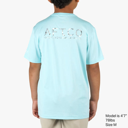 Steel Heather Youth Samurai SS Performance Shirt / AFTCO Hot Sale