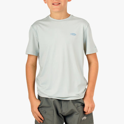 Steel Heather Youth Samurai SS Performance Shirt / AFTCO Hot Sale