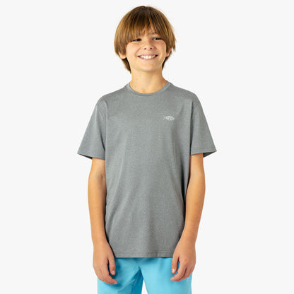 Steel Heather Youth Samurai SS Performance Shirt / AFTCO Hot Sale
