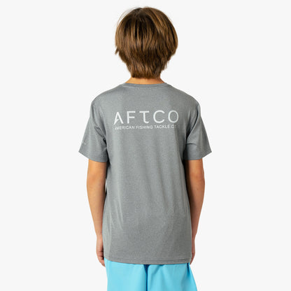 Steel Heather Youth Samurai SS Performance Shirt / AFTCO Hot Sale