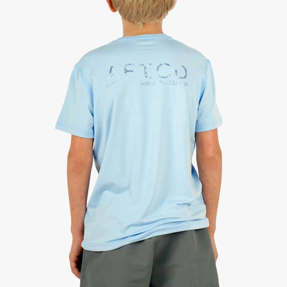 Steel Heather Youth Samurai SS Performance Shirt / AFTCO Hot Sale