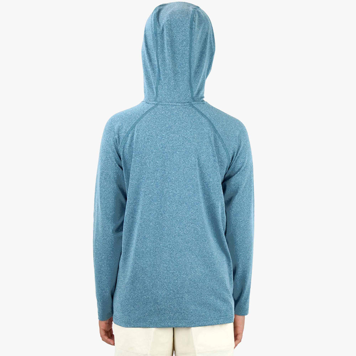 Steel Heather Youth Samurai Hood Performance LS Shirt / AFTCO Great Value