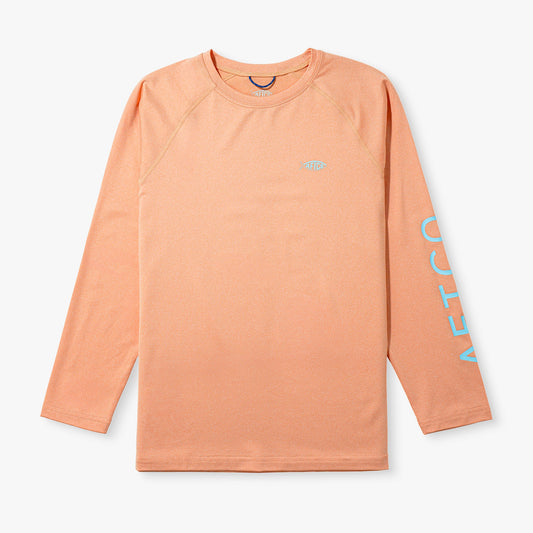 Coral Sands Heather Youth Samurai Performance LS Shirt / AFTCO Special Offer