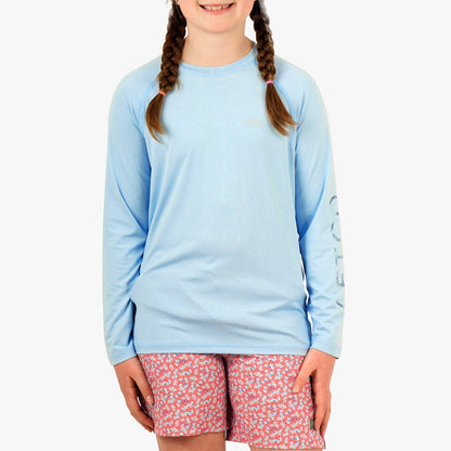 Coral Sands Heather Youth Samurai Performance LS Shirt / AFTCO Special Offer