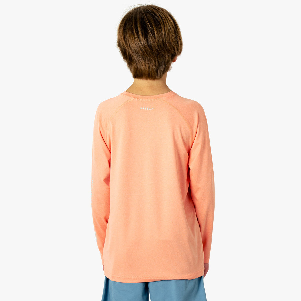 Coral Sands Heather Youth Samurai Performance LS Shirt / AFTCO Special Offer