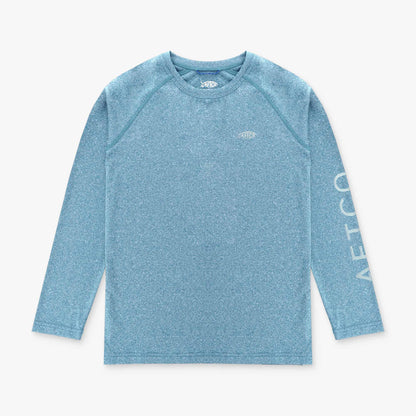 Coral Sands Heather Youth Samurai Performance LS Shirt / AFTCO Special Offer