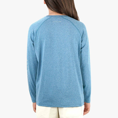 Coral Sands Heather Youth Samurai Performance LS Shirt / AFTCO Special Offer