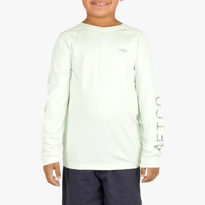 Coral Sands Heather Youth Samurai Performance LS Shirt / AFTCO Special Offer