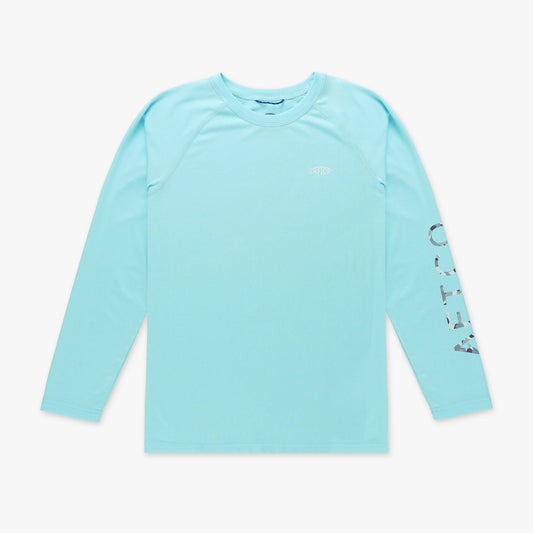 Clearwater Heather Youth Samurai Performance LS Shirt / AFTCO Best Seller
