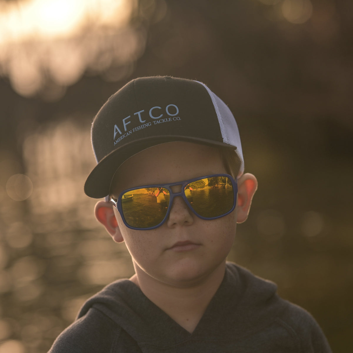 Black Youth Samurai Trucker Hat / AFTCO Great Value