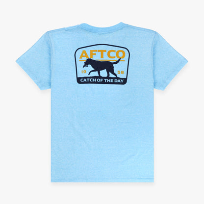 Neon Sky Blue Heather Youth Fetch SS T-Shirt / AFTCO Everyday