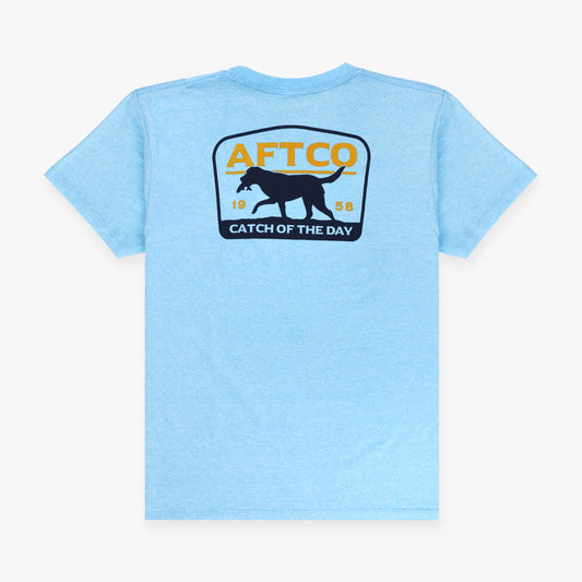 Neon Sky Blue Heather Youth Fetch SS T-Shirt / AFTCO Everyday