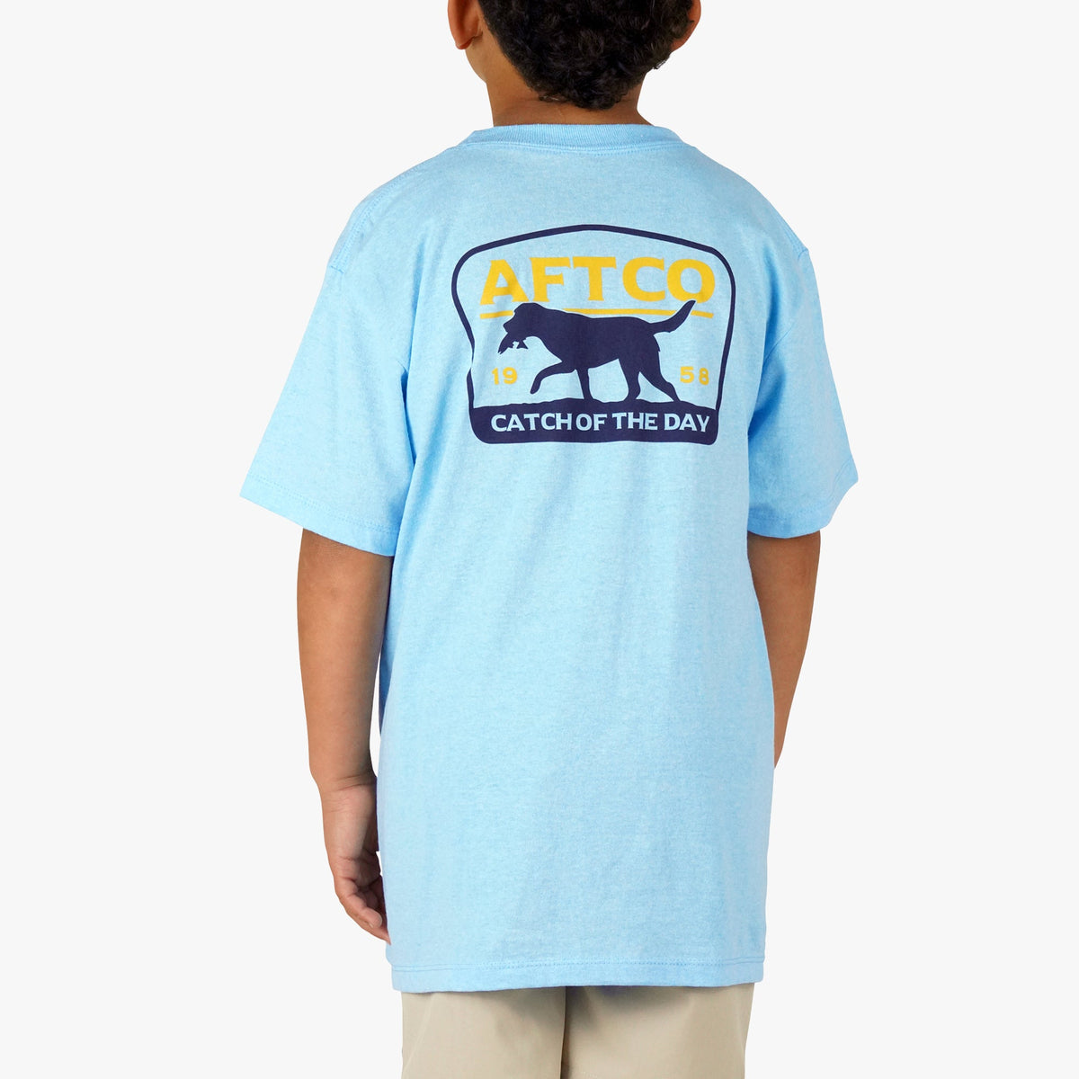Neon Sky Blue Heather Youth Fetch SS T-Shirt / AFTCO Everyday