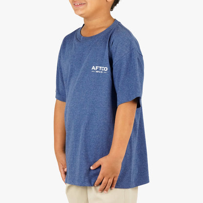 Neon Sky Blue Heather Youth Fetch SS T-Shirt / AFTCO Everyday