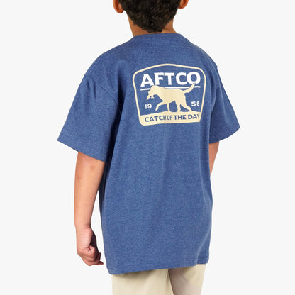 Neon Sky Blue Heather Youth Fetch SS T-Shirt / AFTCO Everyday