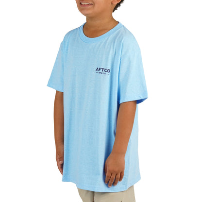 Neon Sky Blue Heather Youth Fetch SS T-Shirt / AFTCO Everyday