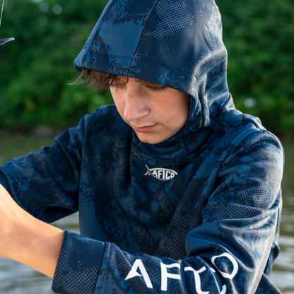Olive Current Camo Youth Shadow Tactical Hoodie / AFTCO Premium