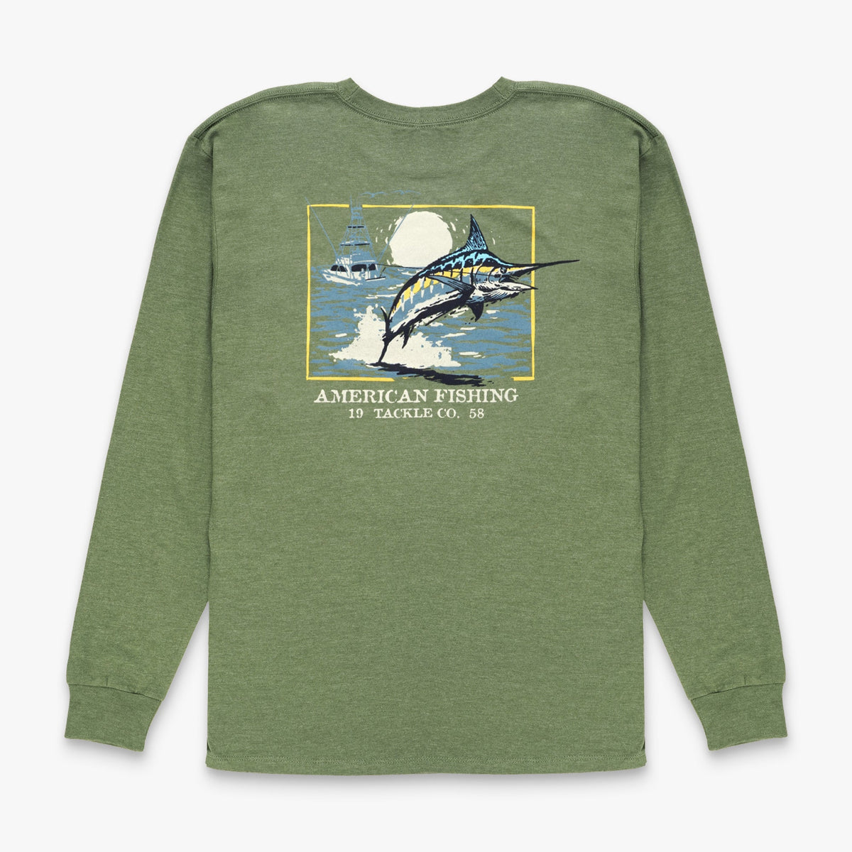 Army Heather Youth Flying Bill Long Sleeve Fishing T-Shirt / AFTCO Recommended