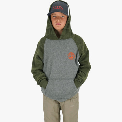 Forest Camo Youth Bass Patch Pullover Hoodie / AFTCO Signature