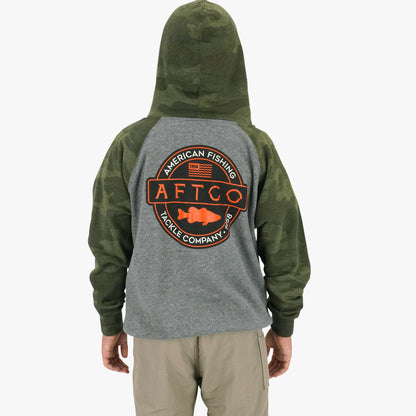 Forest Camo Youth Bass Patch Pullover Hoodie / AFTCO Signature