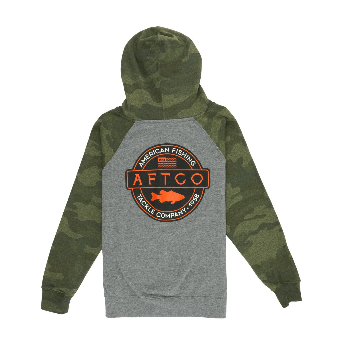 Forest Camo Youth Bass Patch Pullover Hoodie / AFTCO Signature