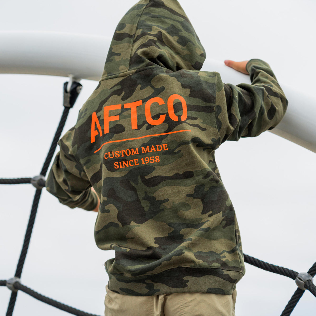 Black Camo Youth Radar Camo Pullover Hoodie / AFTCO Customer Favorite