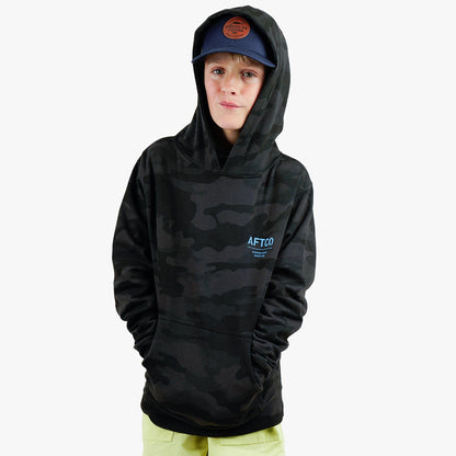 Black Camo Youth Radar Camo Pullover Hoodie / AFTCO Customer Favorite