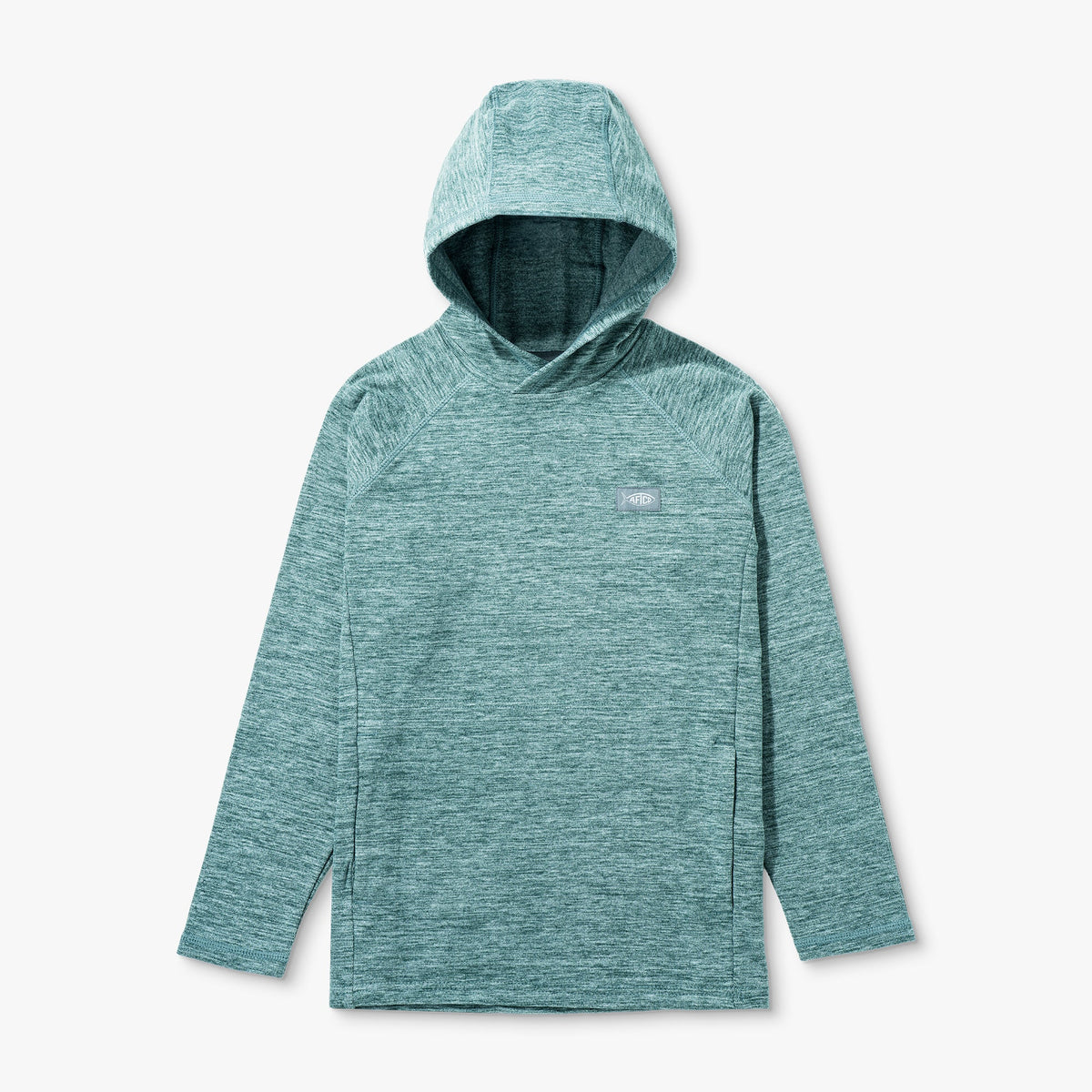 Dark Sea Heather Youth Coastal Layer Fishing Pullover Hoodie / AFTCO Classic