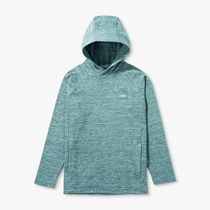 Dark Sea Heather Youth Coastal Layer Fishing Pullover Hoodie / AFTCO Classic