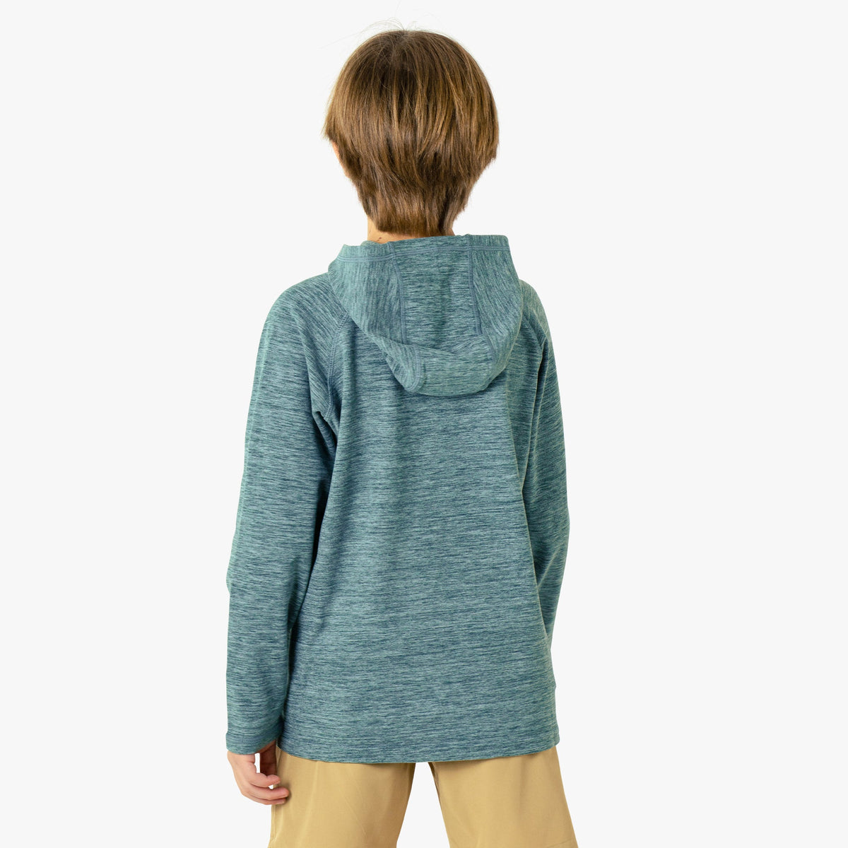 Dark Sea Heather Youth Coastal Layer Fishing Pullover Hoodie / AFTCO Classic