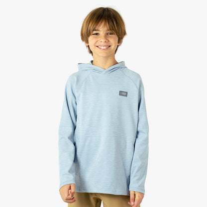 Dark Sea Heather Youth Coastal Layer Fishing Pullover Hoodie / AFTCO Classic