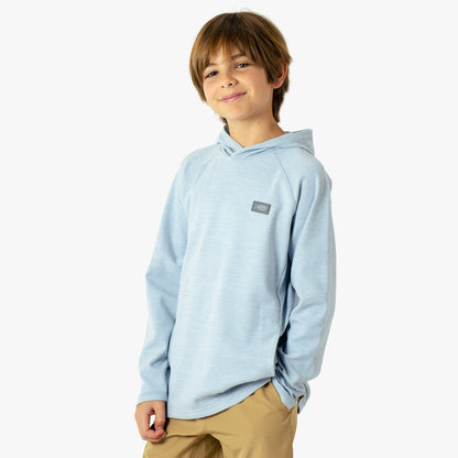 Dark Sea Heather Youth Coastal Layer Fishing Pullover Hoodie / AFTCO Classic