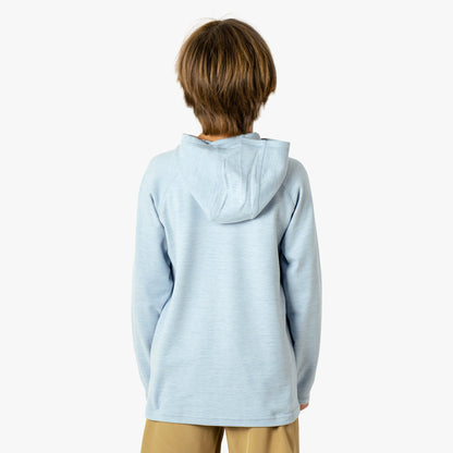 Dark Sea Heather Youth Coastal Layer Fishing Pullover Hoodie / AFTCO Classic
