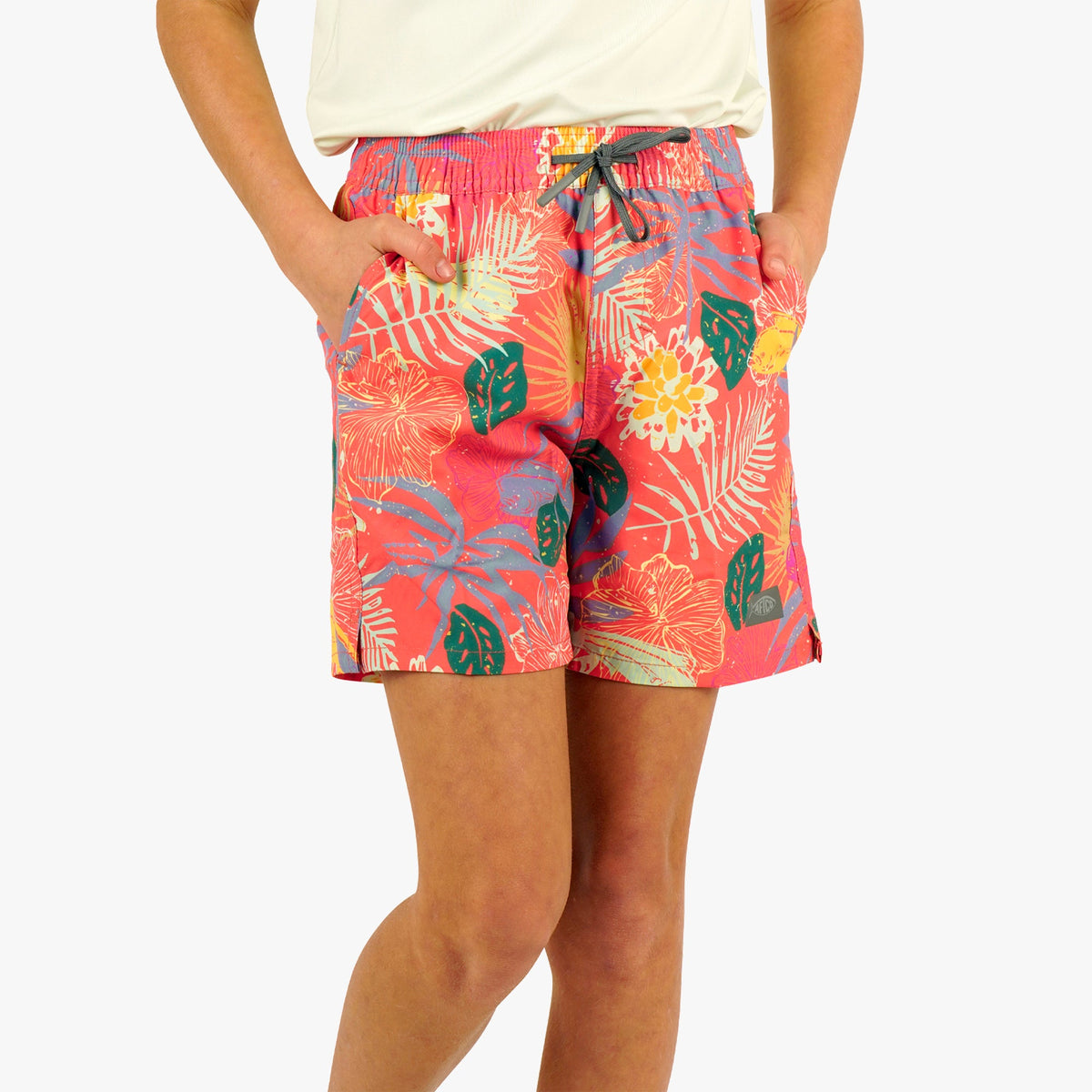 Coral Youth Strike Printed Swim Shorts / AFTCO Featured