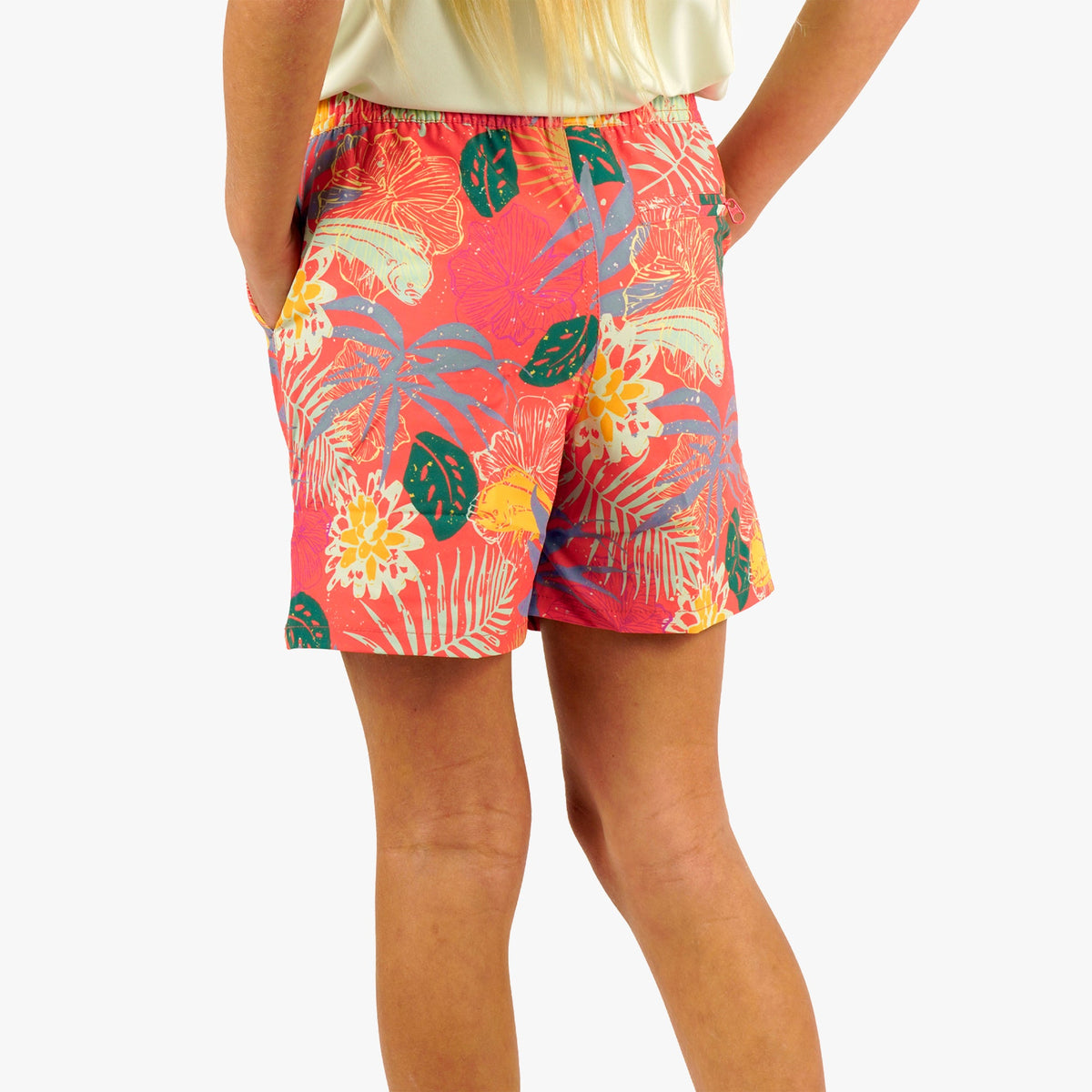 Coral Youth Strike Printed Swim Shorts / AFTCO Featured