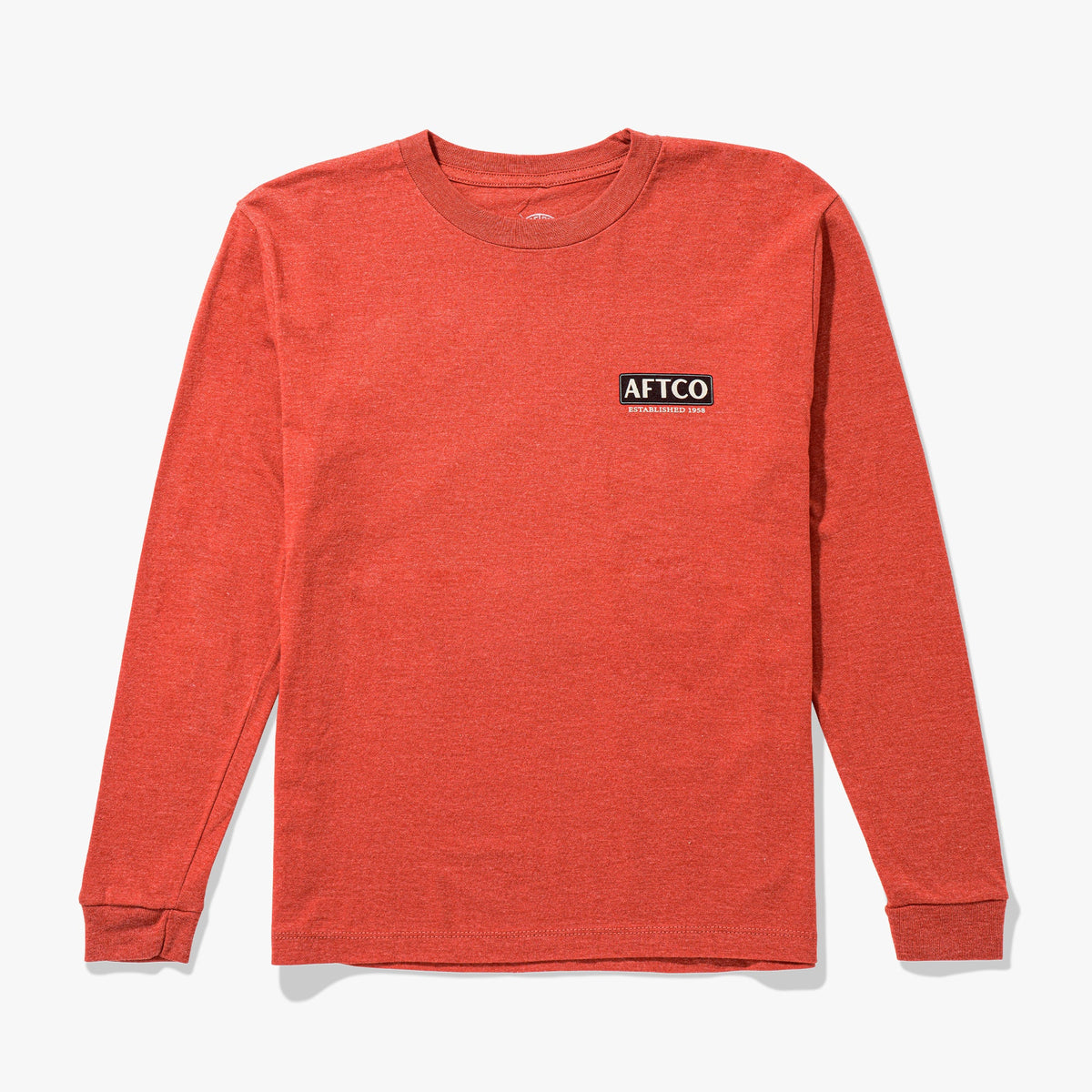 Salmon Heather Youth On The Road Long Sleeve Fishing T-Shirt / AFTCO Value