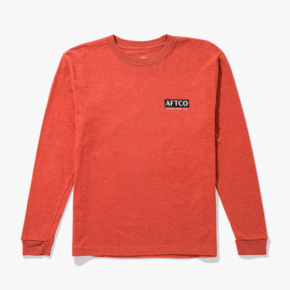 Salmon Heather Youth On The Road Long Sleeve Fishing T-Shirt / AFTCO Value