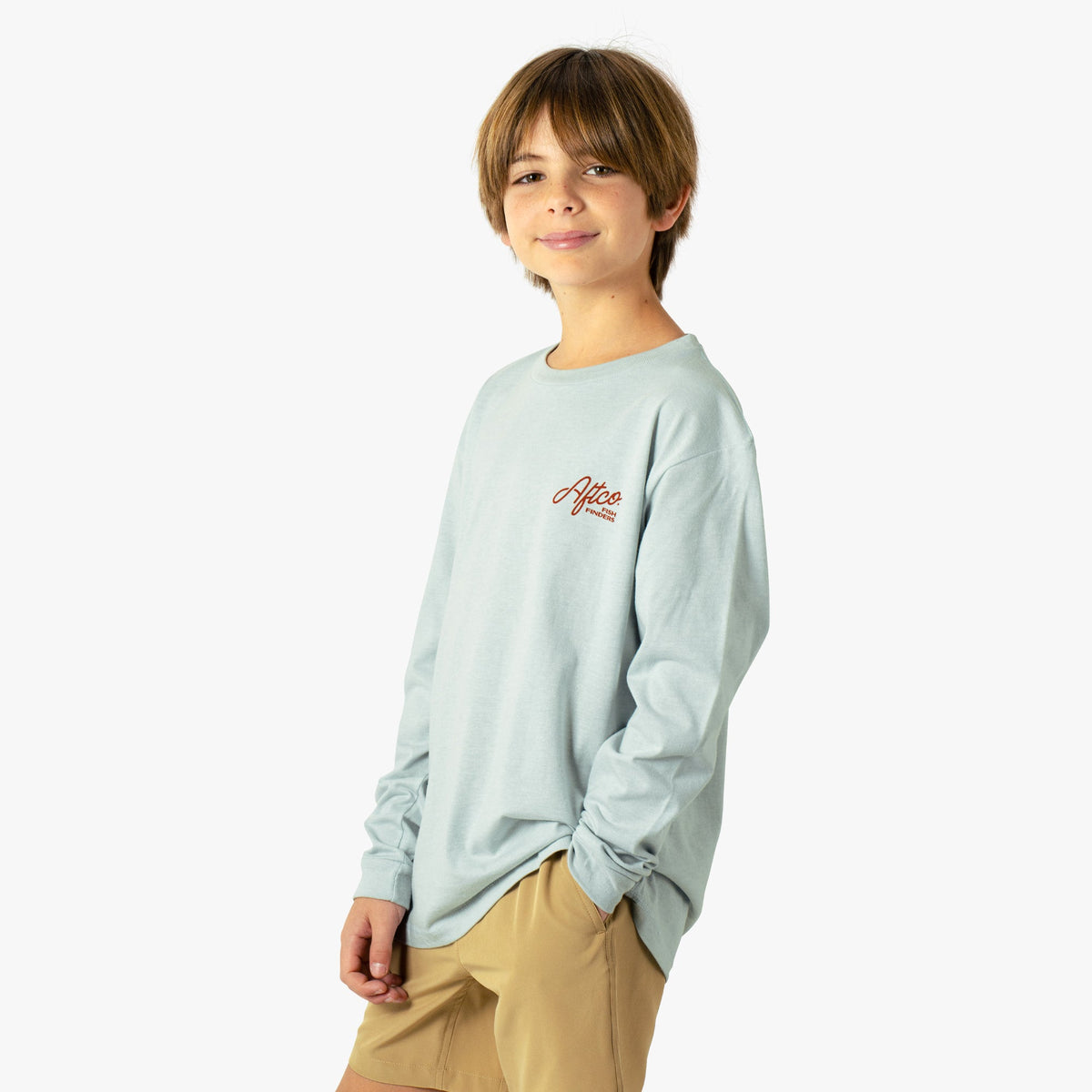 Glass Heather Youth Fish Finders Long Sleeve Fishing Shirt / AFTCO Everyday