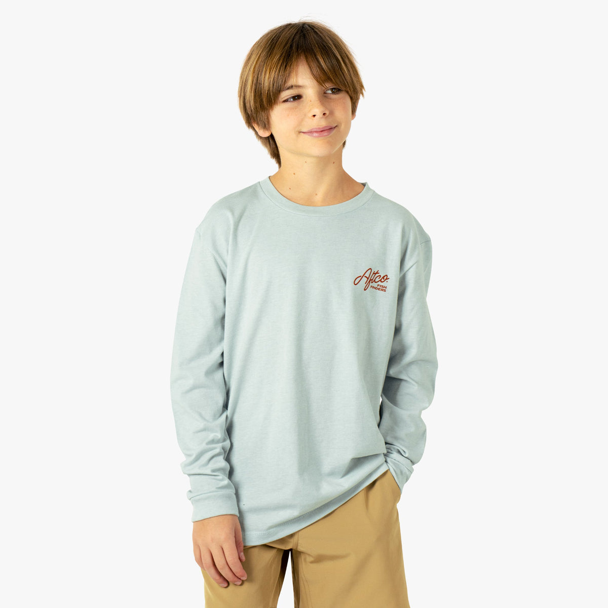 Glass Heather Youth Fish Finders Long Sleeve Fishing Shirt / AFTCO Everyday