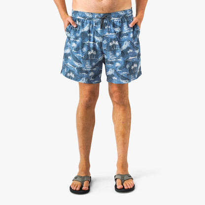 Stratified Sea Strike Printed Swim Trunks / AFTCO Signature