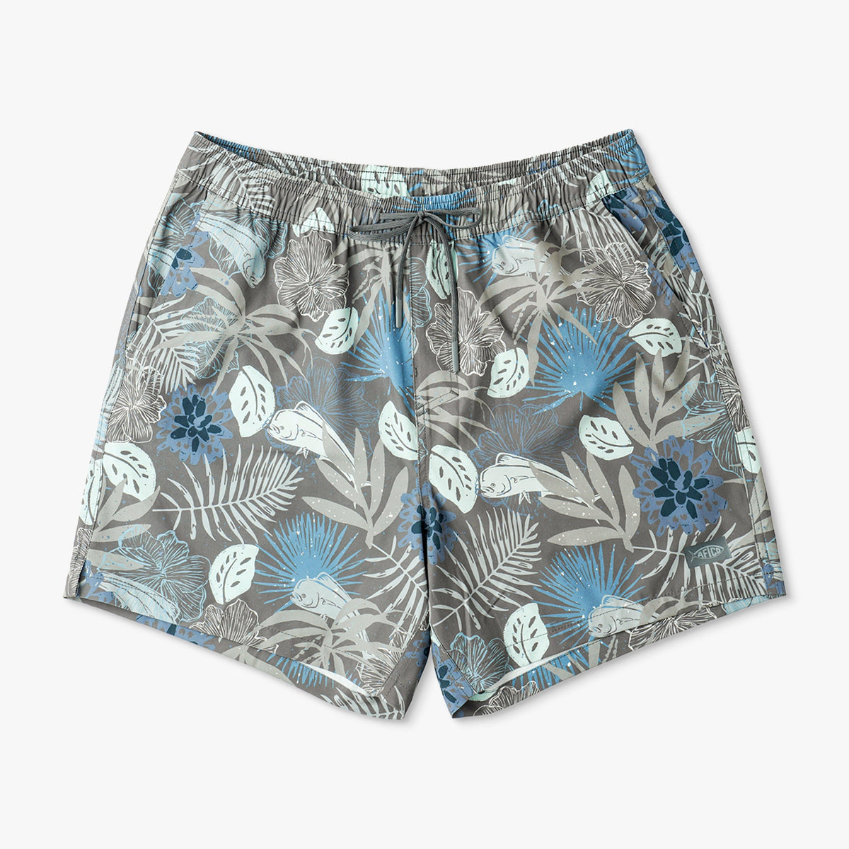 Chrcoal Print Strike Printed Swim Trunks / AFTCO Value