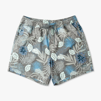 Chrcoal Print Strike Printed Swim Trunks / AFTCO Value