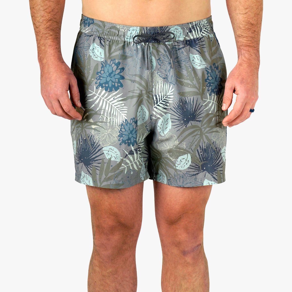 Chrcoal Print Strike Printed Swim Trunks / AFTCO Value