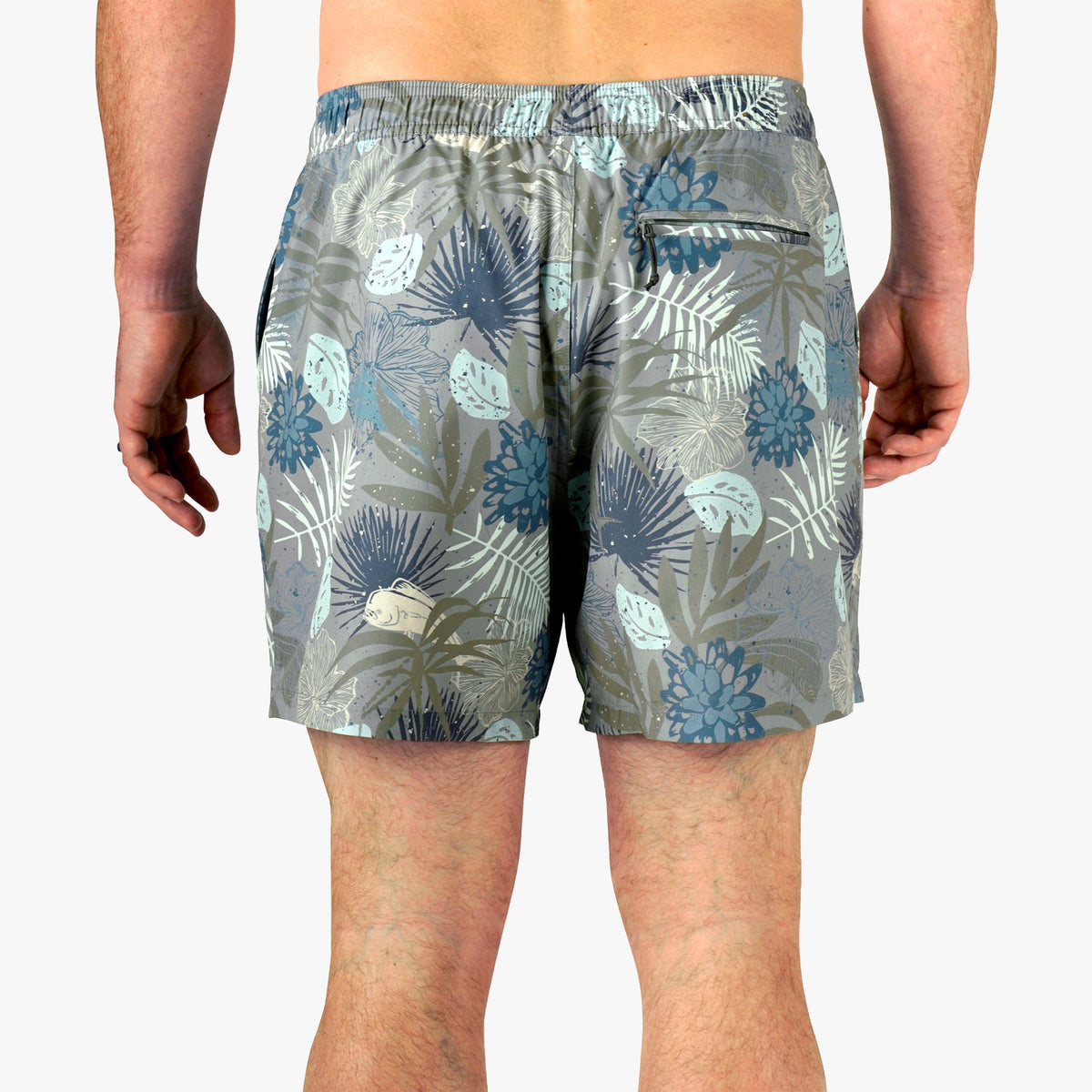 Chrcoal Print Strike Printed Swim Trunks / AFTCO Value