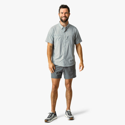 Blue Shadow Seabreeze Short Sleeve Button Down Shirt / AFTCO Top Pick