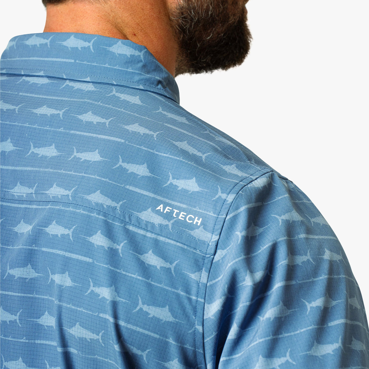 Blue Shadow Seabreeze Short Sleeve Button Down Shirt / AFTCO Top Pick